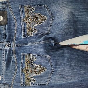 Antik Denim Y2K Baggy Embroidered Jeans